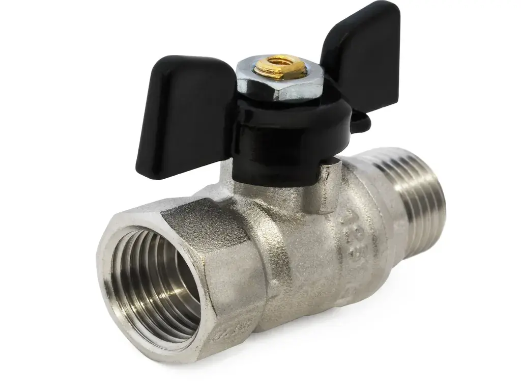 Кран пробковый 1/2" (15 мм), латунный, муфтовый, Py 16 кгс/см2, трехходовой, 11б18бк