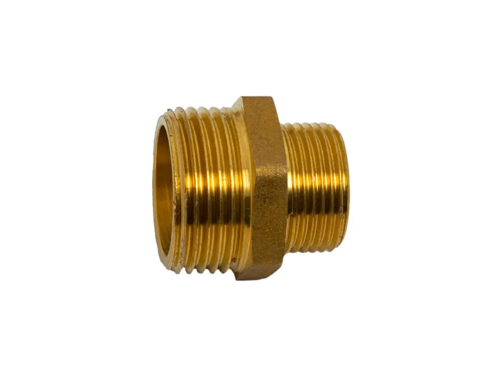 Ниппель 1/2"х1/4" (15х6 мм), стальной, никелированный, наружная резьба