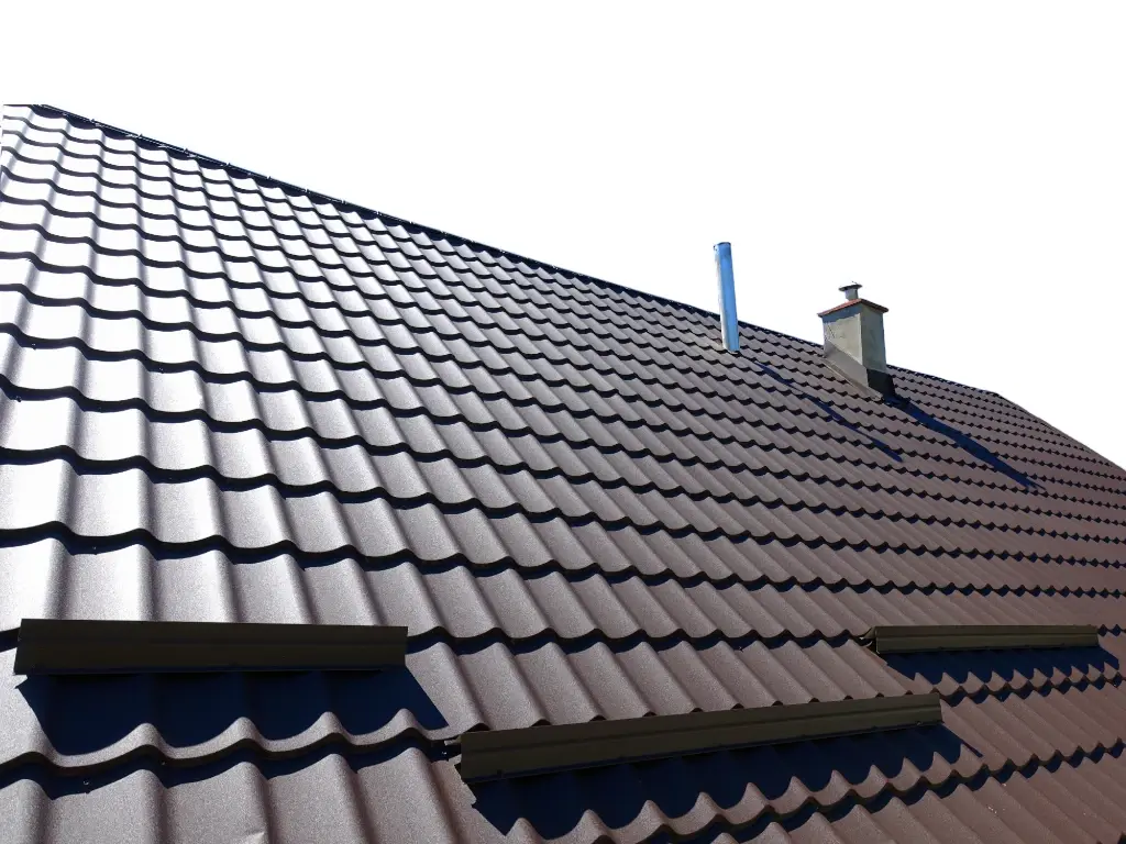 Металлочерепица Камея, 0.5х1180 мм, покрытие Rooftop Matte, цвет темно-коричневый, RR32, цена за кв.м